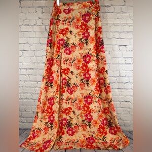 Show Me Your Mumu Mick Slit Pink Orange Floral Garden Party Cottagecore Skirt M